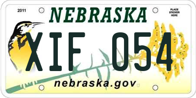 NE license plate XIF054