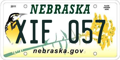 NE license plate XIF057