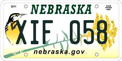 NE license plate XIF058