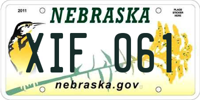 NE license plate XIF061