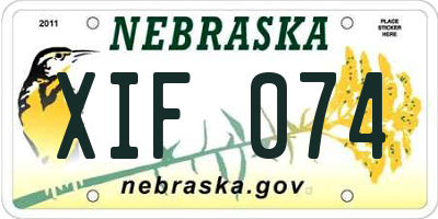 NE license plate XIF074