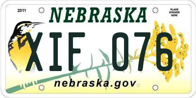 NE license plate XIF076