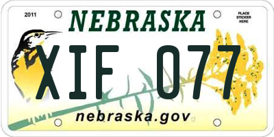 NE license plate XIF077