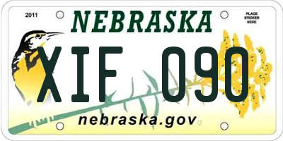 NE license plate XIF090