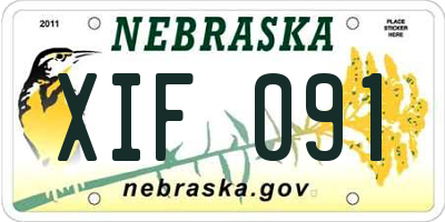 NE license plate XIF091