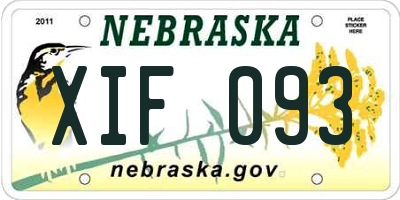 NE license plate XIF093