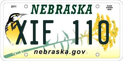 NE license plate XIF110