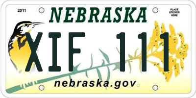 NE license plate XIF111