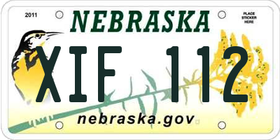 NE license plate XIF112
