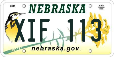 NE license plate XIF113