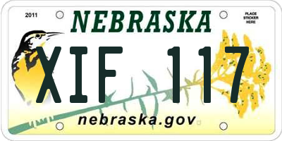 NE license plate XIF117
