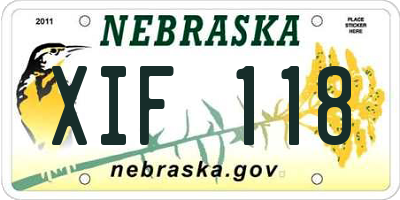 NE license plate XIF118