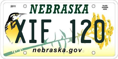 NE license plate XIF120