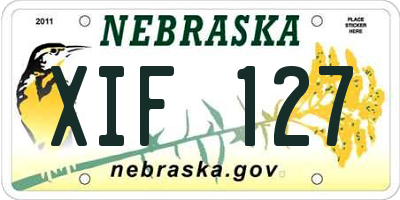 NE license plate XIF127