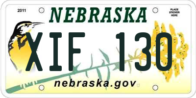 NE license plate XIF130