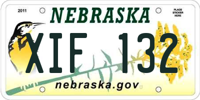 NE license plate XIF132