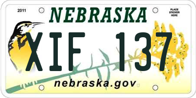 NE license plate XIF137