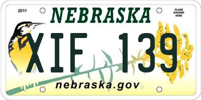 NE license plate XIF139