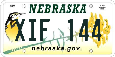 NE license plate XIF144