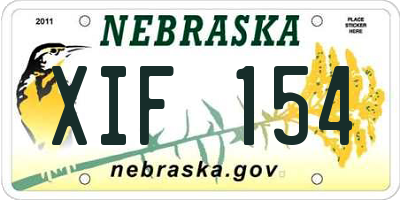 NE license plate XIF154