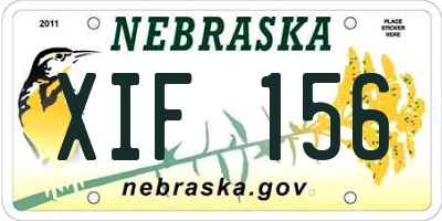 NE license plate XIF156