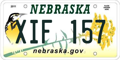NE license plate XIF157