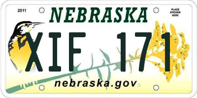 NE license plate XIF171