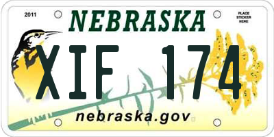 NE license plate XIF174
