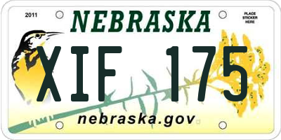 NE license plate XIF175