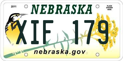 NE license plate XIF179
