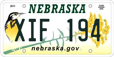 NE license plate XIF194