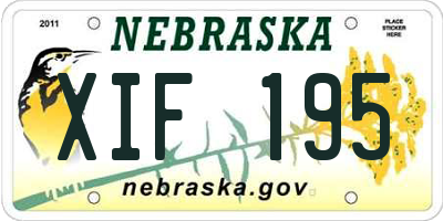 NE license plate XIF195