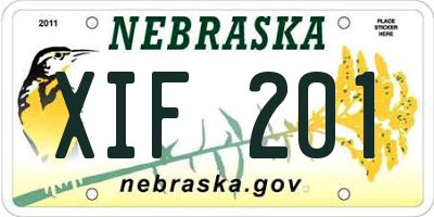 NE license plate XIF201
