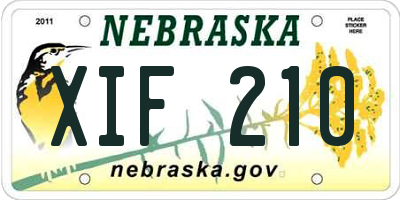 NE license plate XIF210