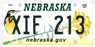 NE license plate XIF213
