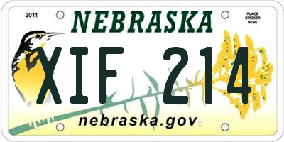 NE license plate XIF214