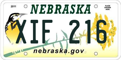 NE license plate XIF216
