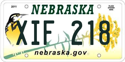 NE license plate XIF218