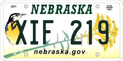 NE license plate XIF219