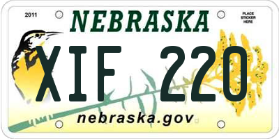 NE license plate XIF220