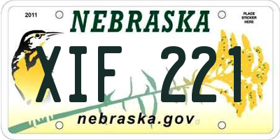NE license plate XIF221