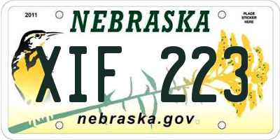 NE license plate XIF223