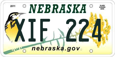 NE license plate XIF224