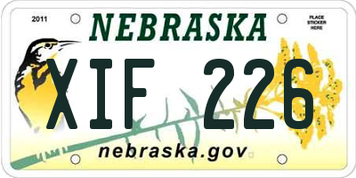 NE license plate XIF226