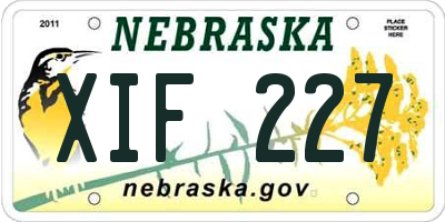 NE license plate XIF227