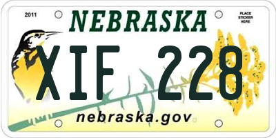 NE license plate XIF228