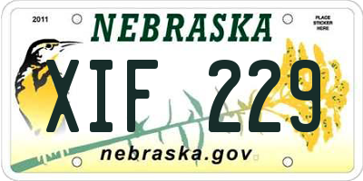NE license plate XIF229