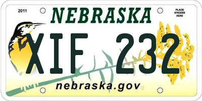 NE license plate XIF232