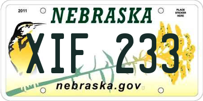 NE license plate XIF233