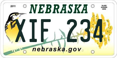 NE license plate XIF234